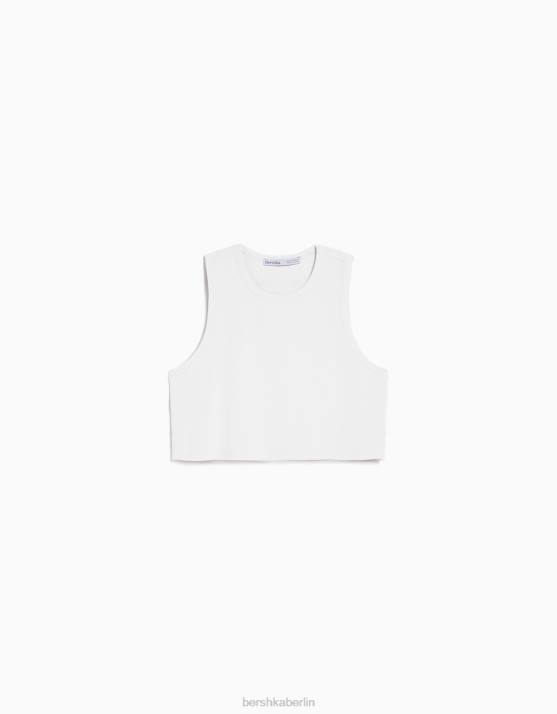 nicht-gerade weiss Bershka Frauen Muskelshirt H00J460