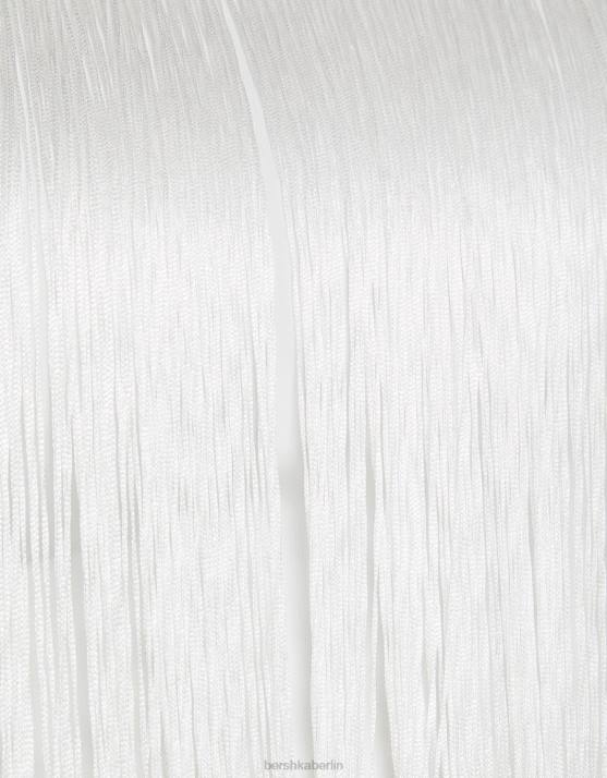 Creme Bershka Frauen Neckholder-Top mit Fransen H00J717