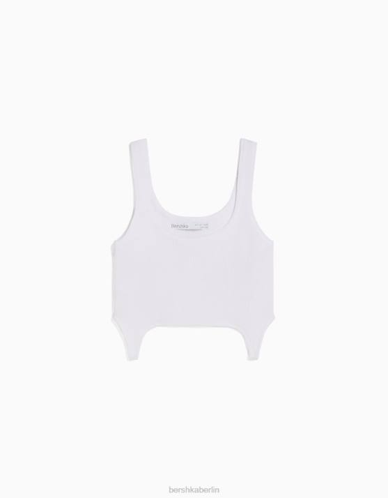 Creme Bershka Frauen Strick-Tanktop H00J872