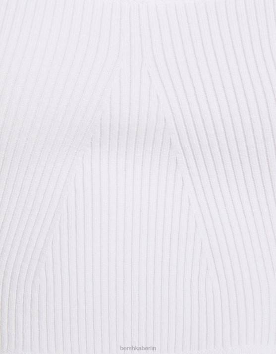 Creme Bershka Frauen Strick-Tanktop H00J872