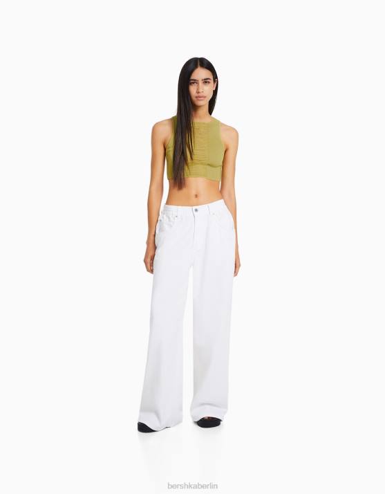 Grün Bershka Frauen Offenes Strickoberteil H00J855