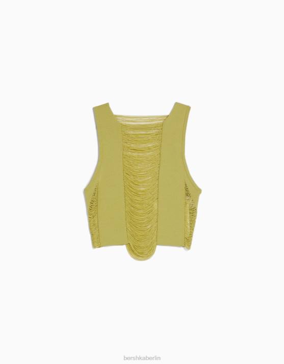 Grün Bershka Frauen Offenes Strickoberteil H00J855