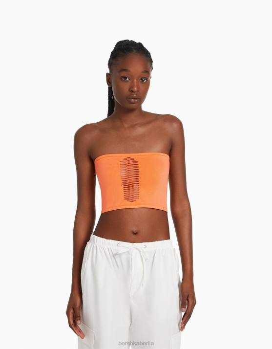 Koralle Bershka Frauen Nahtloses Bandeau-Top H00J824