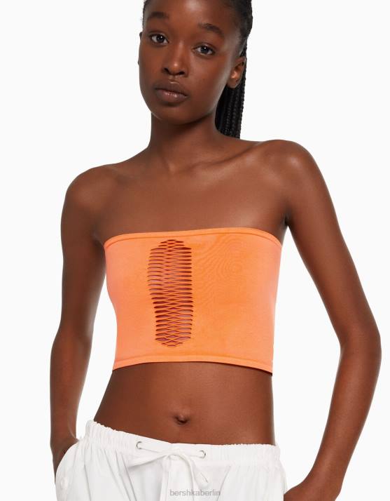 Koralle Bershka Frauen Nahtloses Bandeau-Top H00J824