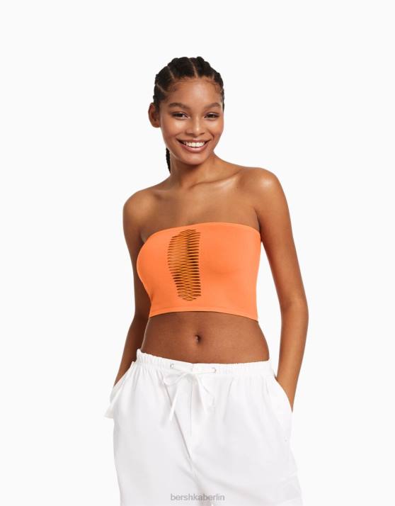 Koralle Bershka Frauen Nahtloses Bandeau-Top H00J826