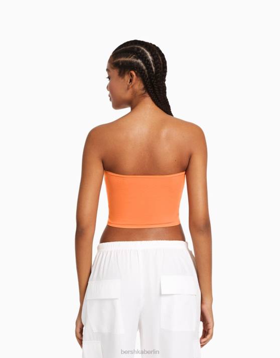 Koralle Bershka Frauen Nahtloses Bandeau-Top H00J826