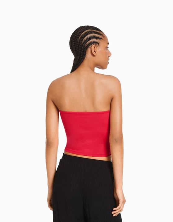Rot Bershka Frauen Bandeau-Top H00J665