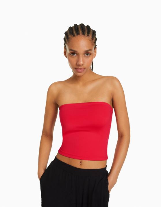 Rot Bershka Frauen Bandeau-Top H00J665