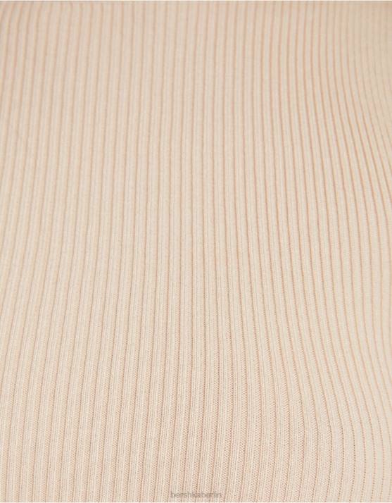 Sand Bershka Frauen ärmelloses Strickoberteil H00J885