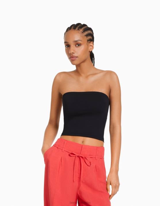 Schwarz Bershka Frauen Bandeau-Top H00J662