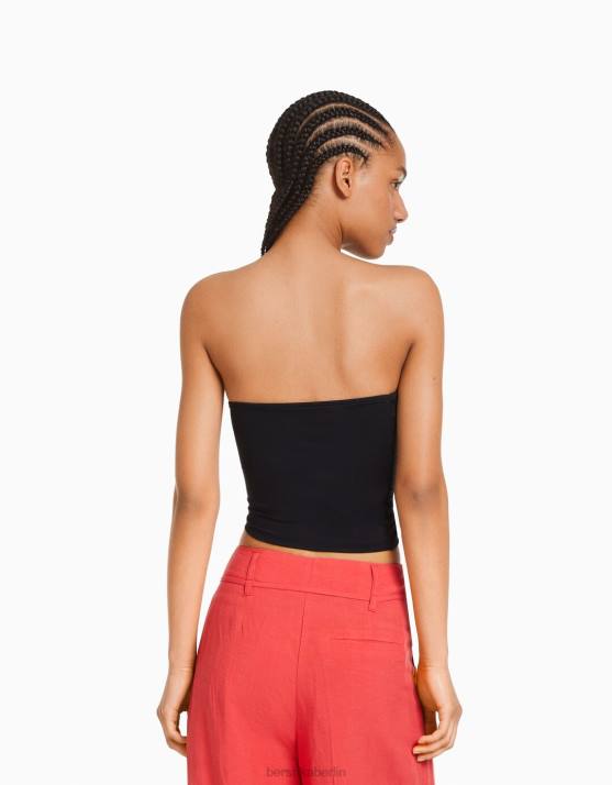 Schwarz Bershka Frauen Bandeau-Top H00J662