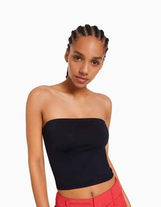 Schwarz Bershka Frauen Bandeau-Top H00J662