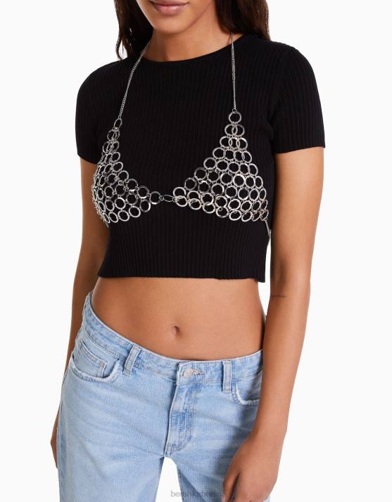Silber Bershka Frauen Reif-Bralette H00J809