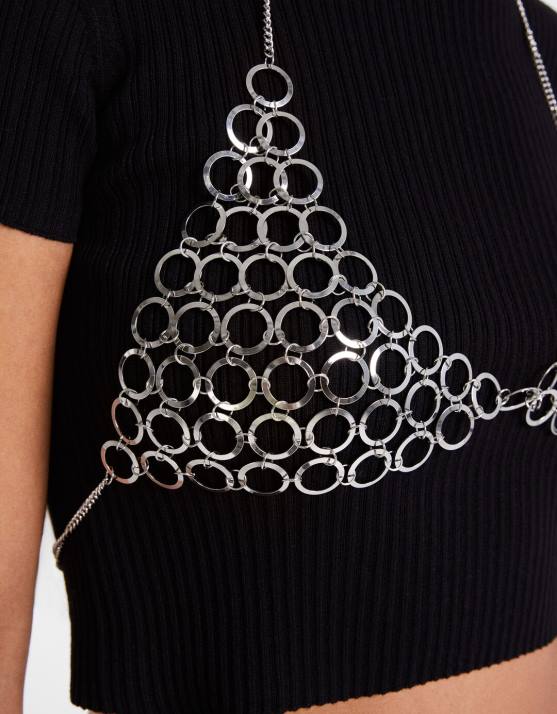 Silber Bershka Frauen Reif-Bralette H00J809