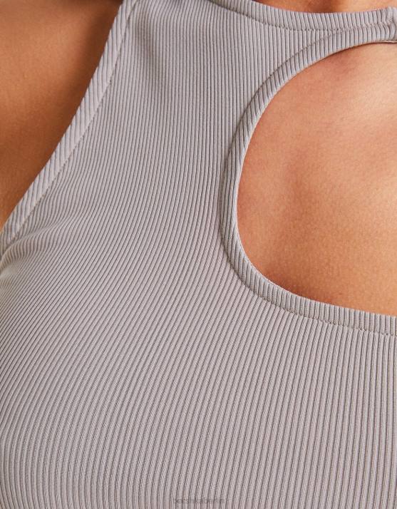 Stein Bershka Frauen Ärmelloses, asymmetrisches Crop-Top H00J709