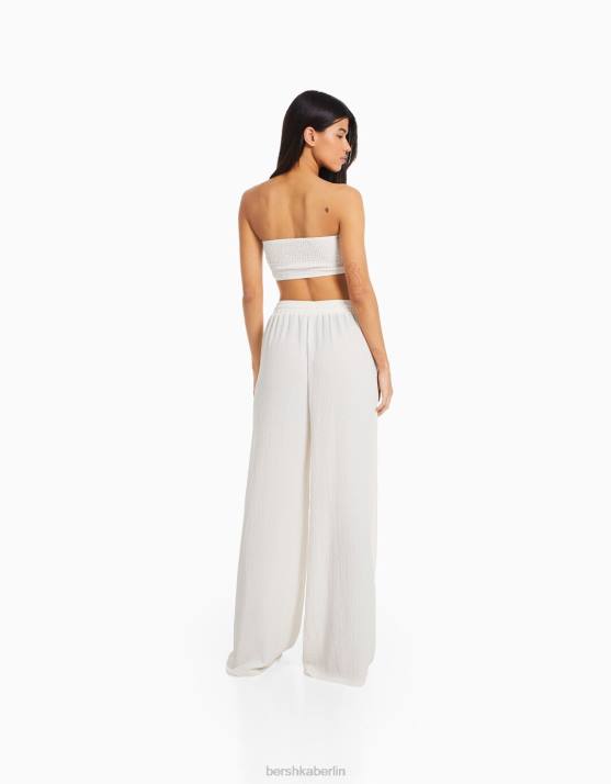 Weiss Bershka Frauen Korsett-Bandeau-Oberteil H00J702