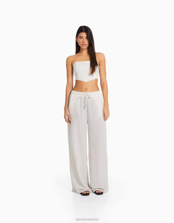 Weiss Bershka Frauen Korsett-Bandeau-Oberteil H00J702