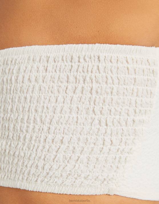 Weiss Bershka Frauen Korsett-Bandeau-Oberteil H00J702