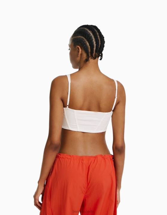 Weiss Bershka Frauen Korsett-Oberteil H00J761