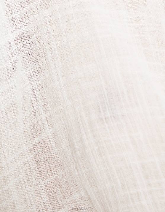 Weiss Bershka Frauen Kurzärmliges, rustikales Hemd H00J743