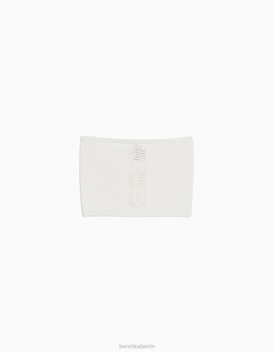 Weiss Bershka Frauen Nahtloses Bandeau-Top H00J827