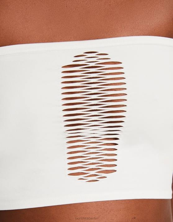 Weiss Bershka Frauen Nahtloses Bandeau-Top H00J827