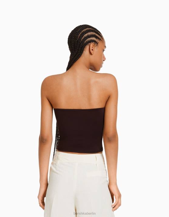 braun Bershka Frauen Bandeau-Top H00J663