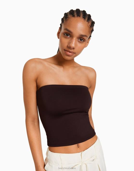 braun Bershka Frauen Bandeau-Top H00J663