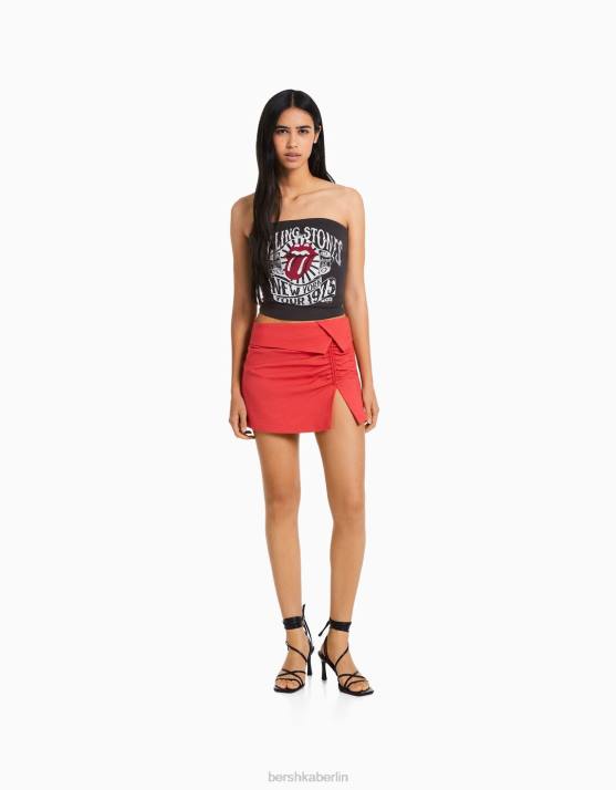 grau Bershka Frauen Rolling Stones Bandeau-Oberteil H00J668