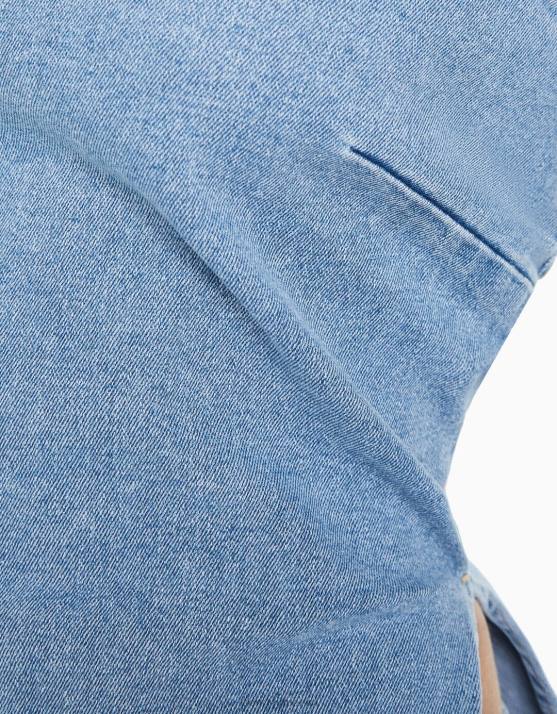 hellblau Bershka Frauen Denim-Bandeau-Top H00J1847