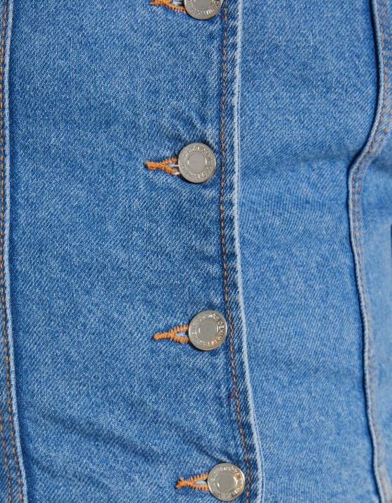 hellblau Bershka Frauen Denim-Korsett-Oberteil H00J678