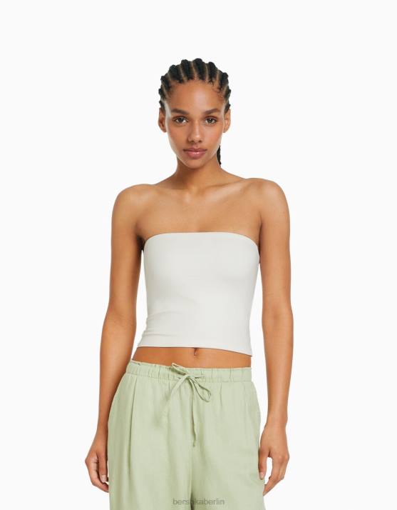nicht-gerade weiss Bershka Frauen Bandeau-Top H00J661