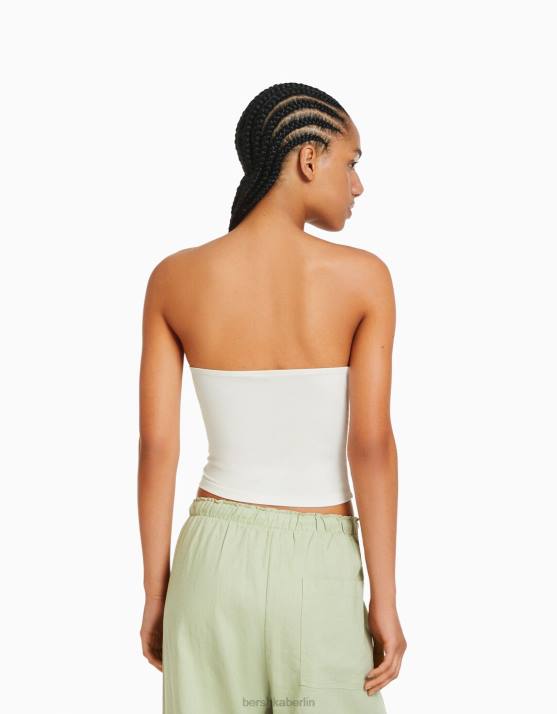 nicht-gerade weiss Bershka Frauen Bandeau-Top H00J661