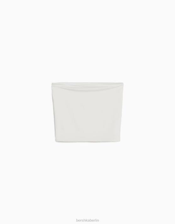 nicht-gerade weiss Bershka Frauen Bandeau-Top H00J661