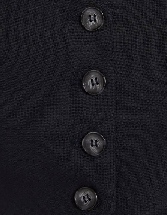 Dunkelblau Bershka Frauen maßgeschneiderte geknöpfte Weste H00J1187