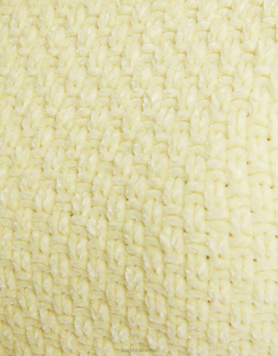 Gelb Bershka Frauen Chenille-Strickweste H00J606