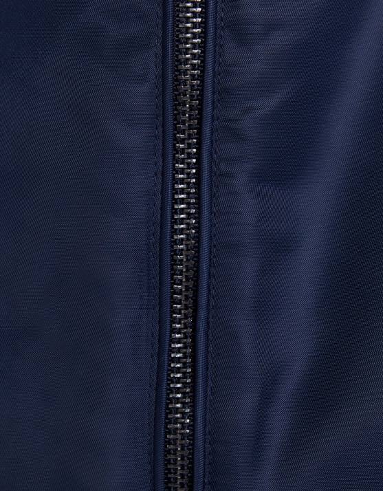 Marine Bershka Frauen Kurze Bomberweste mit Kapuze H00J1171