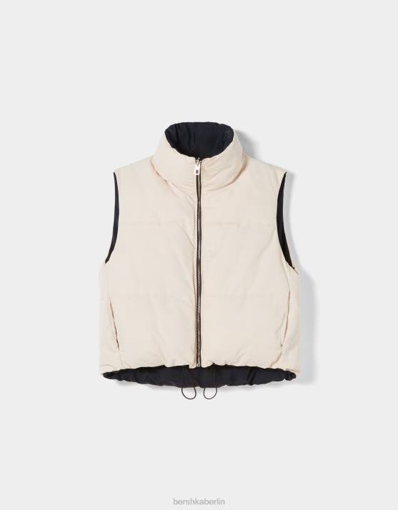 Schwarz Bershka Frauen Wende-Kurzweste H00J1156