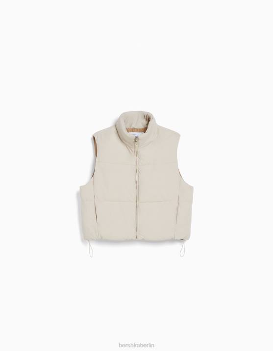Stein Bershka Frauen Gefütterte Nylon-Pufferweste H00J1172