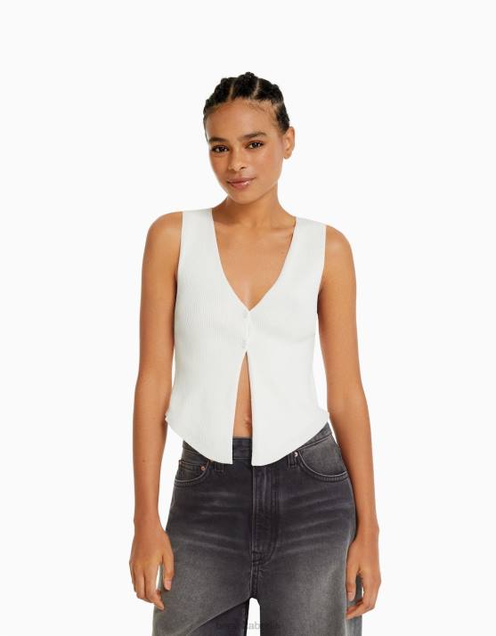 exklusiv Bershka Frauen geknöpfte Strickweste H00J658