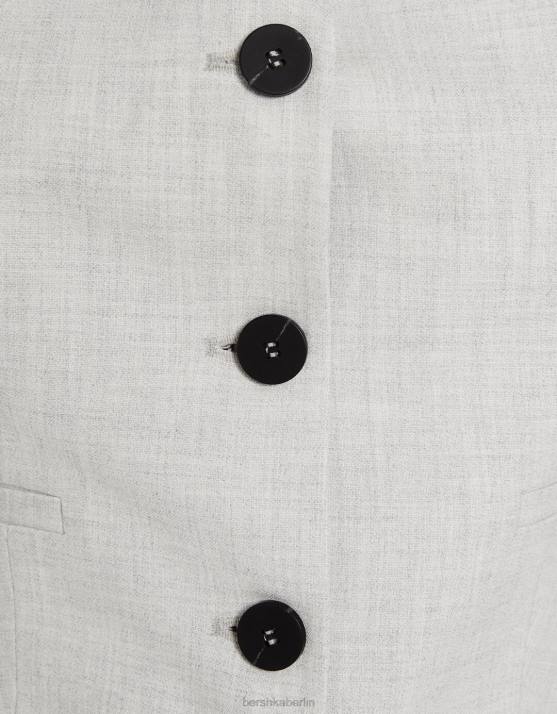 grau Bershka Frauen Maßgeschneiderter Weste-Body H00J1182