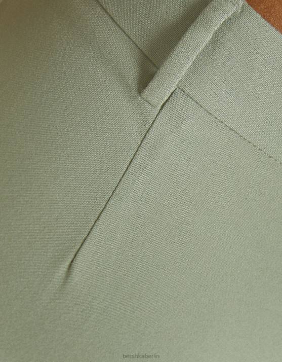 khaki Bershka Frauen maßgeschneiderte geknöpfte Weste H00J851