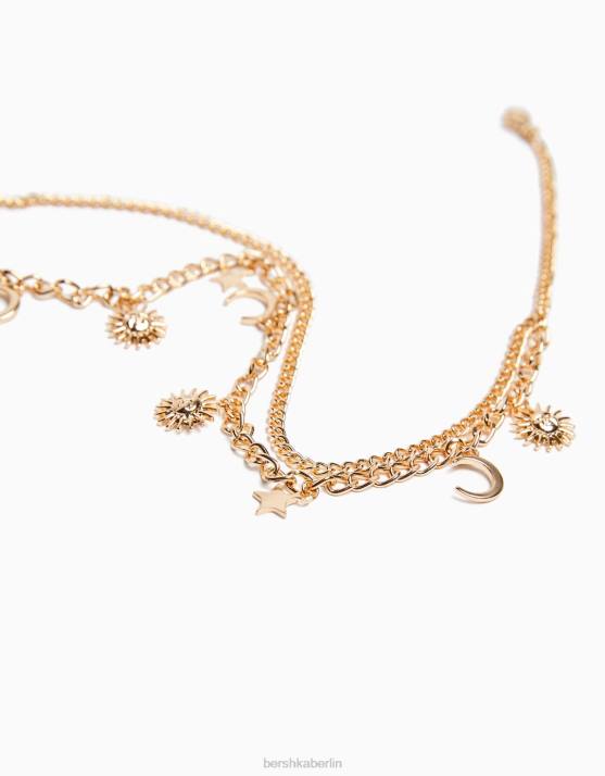 Gold Bershka Frauen Bauchkette mit Detail H00J1897