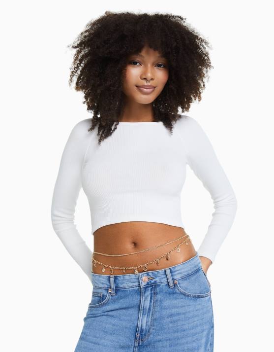 Gold Bershka Frauen Bauchkette mit Detail H00J1897