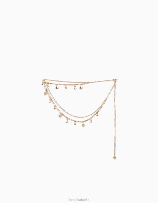 Gold Bershka Frauen Bauchkette mit Detail H00J1897