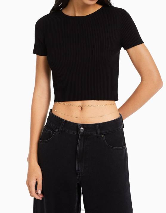 Gold Bershka Frauen Bauchkette mit Herzen H00J1893