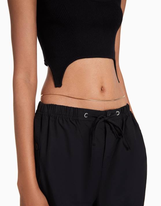 Gold Bershka Frauen Bauchkette mit Kreisen H00J1898