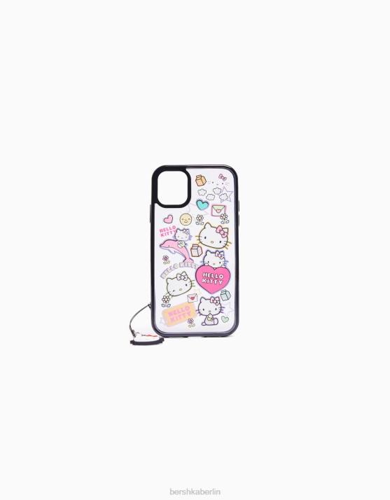 Schwarz Bershka Frauen iPhone-Handyhülle mit Hello-Kitty-Anhänger H00J2072