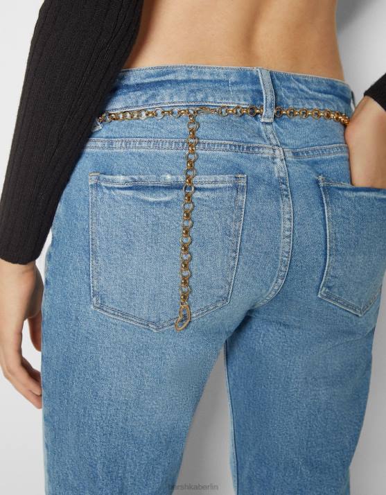 Gold Bershka Frauen Kettengürtel mit Ringen H00J2543