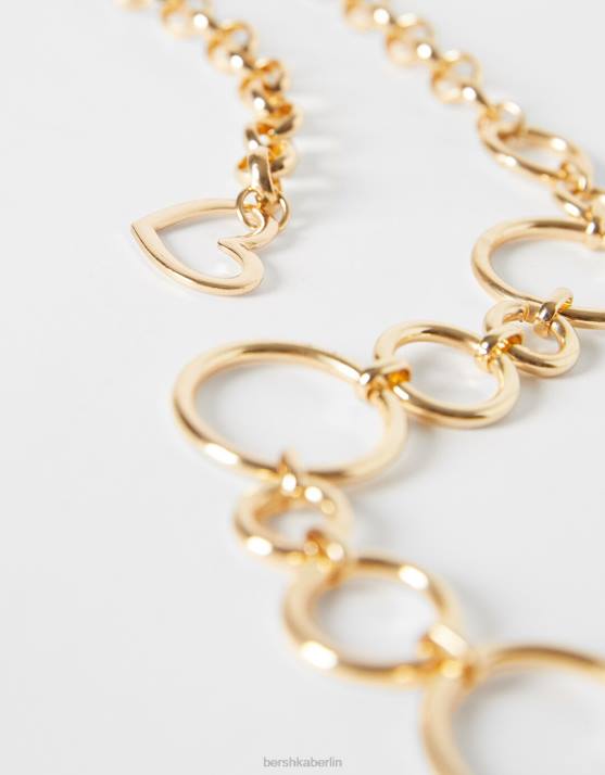 Gold Bershka Frauen Kettengürtel mit Ringen H00J2543